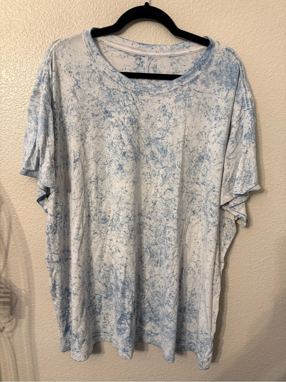 Light Blue Marble Wash Crew Neck T-Shirt